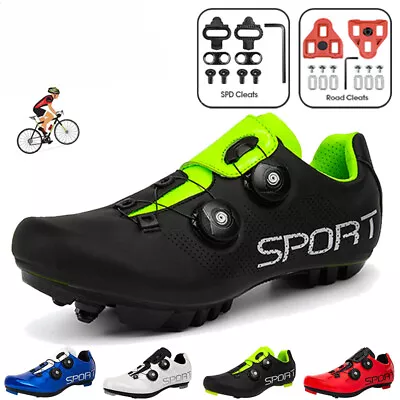 Unisex Cycling Sneakers Self-Locking Mtb Road Bike Shoes With Spd Cleats • $43.16