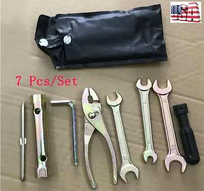 7 Pcs/Set New Motorcycle Spark Plug Spanner Wrench Socket Plier Tool Kit Durable • $15.97