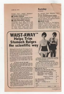 Vibra Sales Inc Waist-Away Belt 1974 Picture Print Ad Clipping Page • $14.95