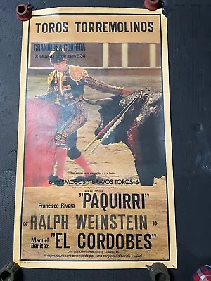 1972 Vintage Spanish Bullfight Poster Personalized Spoof Barcelona Toro Spain • $20