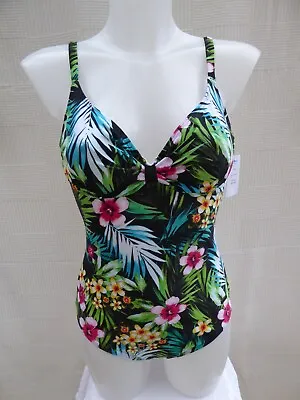 BNWT Naturana Floral Full Lined Un'wired Cup Swimming Costume Label 32 B Size 10 • £17