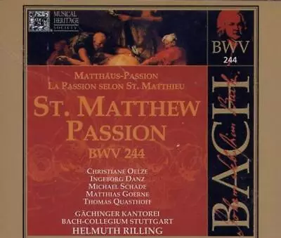 JS Bach St. Matthew PassionBWV 244 Quasthoff Rilling - Music CD -  -   - Musica • $6.99