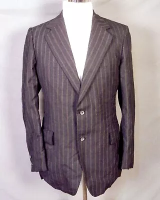 Vintage 60s 70s Hart Schaffner Marx Silver Trumpeter Canvassed Blazer Wool 40 L • $25.19