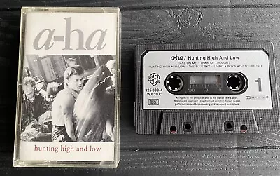 A-HA HUNTING HIGH AND LOW Vintage Cassette **SILVER/PAPER LABELS** • £9.50