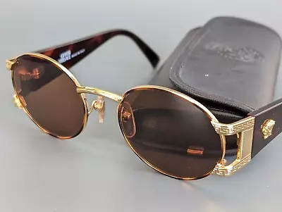 [Near Mint] GIANNI VERSACE Mod S60 Col.14L Sunglasses Gold Medusa Vintage 90's • $185