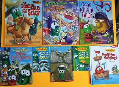 VEGGIE TALES Book Lot (8) Hardcovers BIBLE STORYBOOK Values BUILD YOUR LIBRARY • $28.50