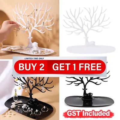 Necklace Ring Earring Deer Tree Stand Holder Show Rack Jewelry Display Organizer • $10.89