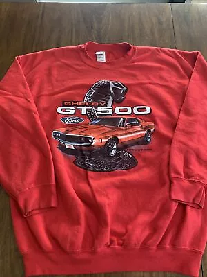 Vintage Y2K Gildan Mens XL 1969 Ford Mustang GT 500 Shelby Cobra Sweatshirt Red • $19.99