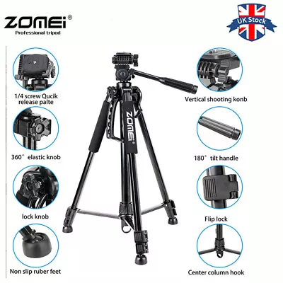 UK ZOMEI Q1200 Monopod Lightweight Aluminum Alloy Tripod For DSLR Camera Video • £16.99