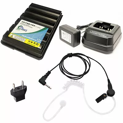 Battery Charger Earpiece & EU Adapter For Yaesu / Vertex VX-150 VX-210A FT-60R • $34.99