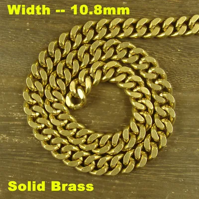 £7.74 • Buy Solid Brass Snake / O Shaped / Flat Curb Chain Bag Wallet Fob Chain Key Chains