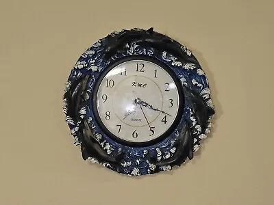 Vintage Dolphin Cottage Core Resin Clock By KMC - Working! Good Condition • $11.99