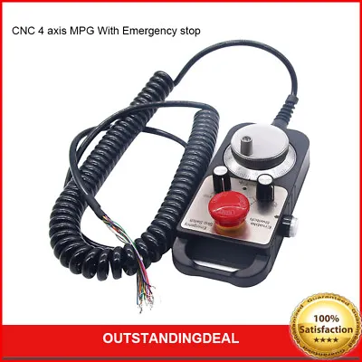 Universal 5V 100PPR CNC 4 Axis MPG Pendant Handwheel And Emergency Stop Os67 • $52.12