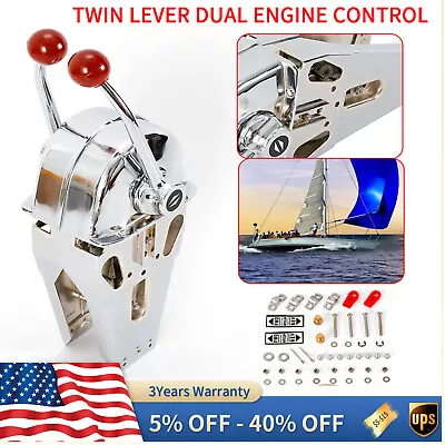 Throttle Control Boat Dual Control Universal Top Mount Marine Jet Lever • $152.28