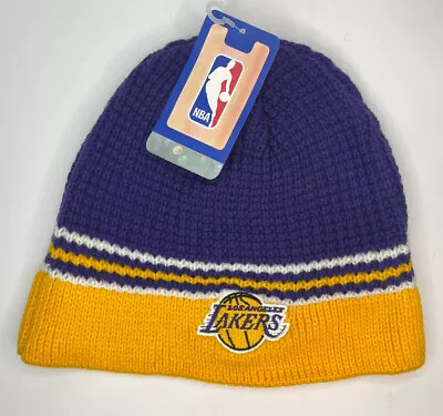 Los Angeles Lakers Adidas NBA Vtg Knit Winter Beanie Sports Hat Ski Cap NWT • $8