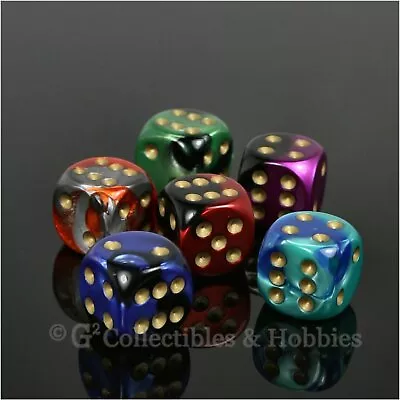 NEW 6pc Gemini D6 Dice Set - 6 Colors Six Sided RPG D&D Game Chessex 16mm D6s • $6.99