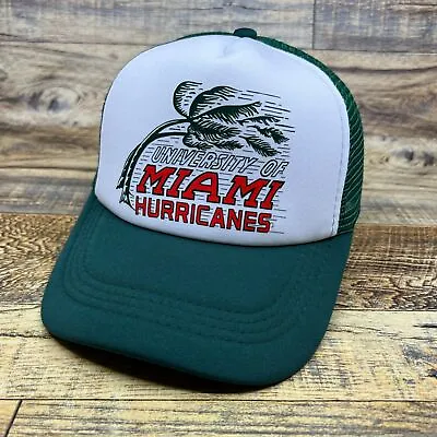 University Of Miami Hurricanes Green Snapback Vintage Logo Florida Baseball Cap • $19.99