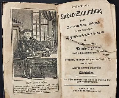 1826 Antique MARTIN LUTHER GERMAN SONG BOOK Germantown Pa 3.5x6  Lieder Gammlung • $89.95