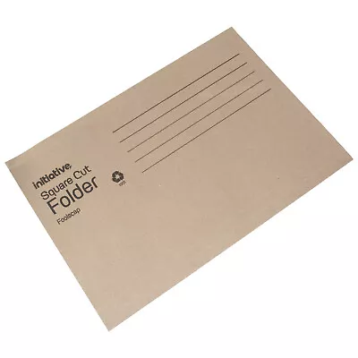 25 X Buff Square Cut Folders 250gsm Foolscap Document A4 Paper Manilla Files • £11