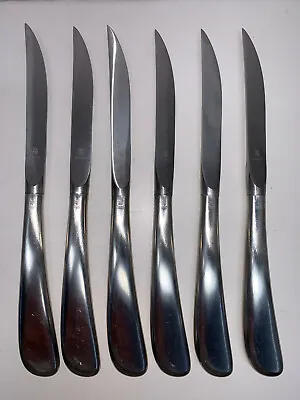 $40 • Buy Set Of 6 WMF Steak Knives CROMARGAN Stainless GERMAN Flatware Satin