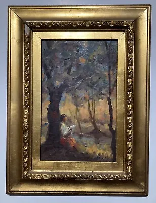 Oil Painting Small Vintage Modernist Impressionist Figurative Landscape Signed • $400