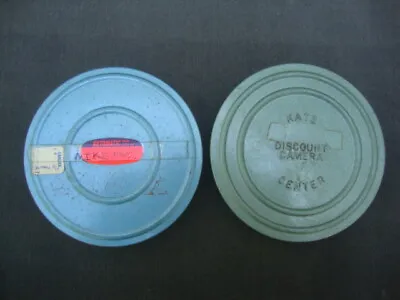 2 Vintage Film Reel Canisters Blue Katz 8 Mm Filmstrip Mickey Mouse Gorilla Tame • $45