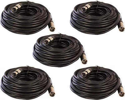 5pack 25 Ft Foot 3 Pin XLR Male To Female For Powered Active Speakers Monitors • $44.99