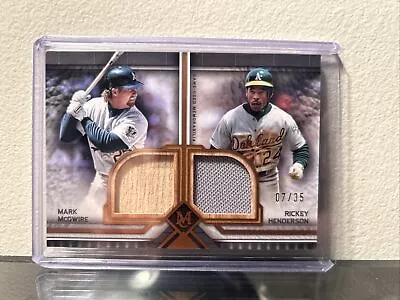2023 Topps Museum Collection Mark McGwire/Rickey Henderson Dual Relic 07/35 A’s • $85