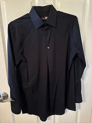 J. Ferrar Men's Black Button Up Slim Stretch Dress Shirt M 15-15-1/2 32-33 • $18