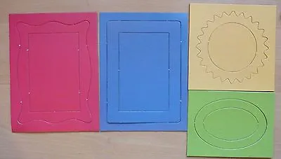 Chipboard Frames - Blue Red Yellow Green - Oval Rectangle Sun - 4 Sheets • £3.50
