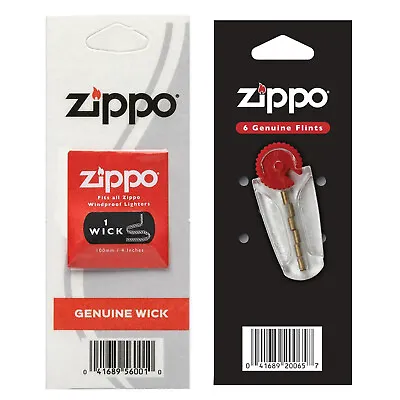 $7.98 • Buy New Zippo Lighter Flints And Wicks Set Genuine Original Wick Flint