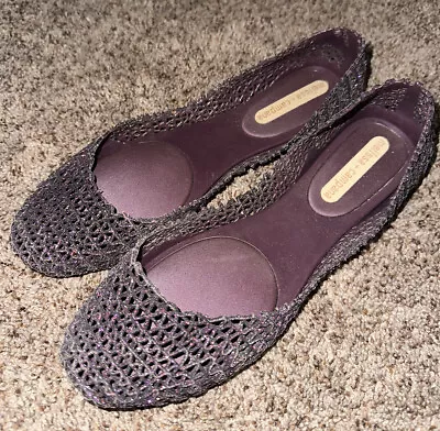 Melissa + Campana Women's Shoes Size 8 Jelly Sparkly Purple Flats Classic • $17.88