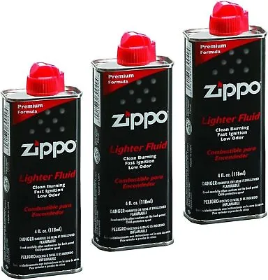 3x Zippo Premium Lighter FLUID Cigarette Genuine Petrol Refill 125ml • $23