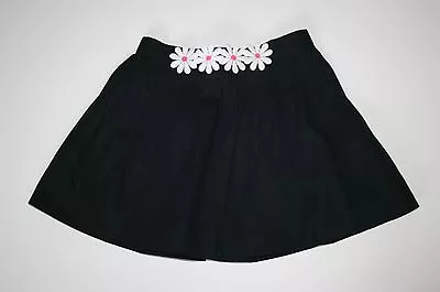 New Gymboree Girls 4 Year Skirt Black W Daisy Flowers Applique On Waist Pull On • $12.50