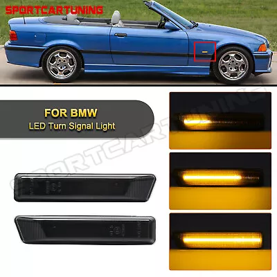 Sequential LED Side Marker Turn Signal Lights For 97-99 BMW 3Ser E36 99-06X5 E53 • $29.69