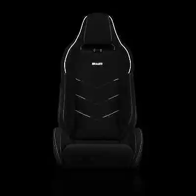 Braum ® - Black Jacquard W/ White Piping Viper X Reclinable Racing Seats - Pair • $879.99