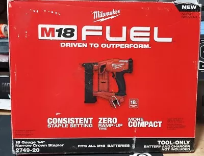 Milwaukee M18 FUEL 18 Gauge 1/4  Narrow Crown Stapler (2749-20) **Open-Box** • $249.99