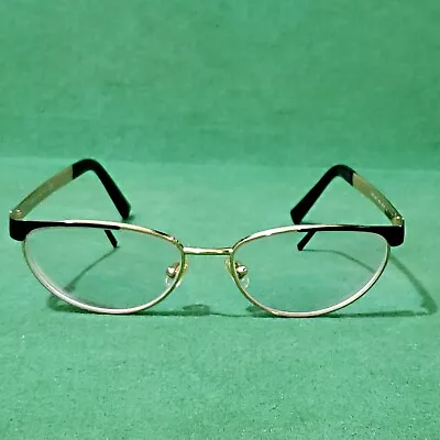 Vtg Versace Eyeglasses Womens #1260 Gold /black Cats Eye Frames • $59.95