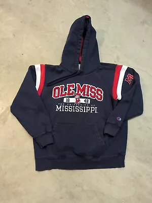 VTG Champion Ole Miss Adult XL Hoodie Navy College University Mississippi  • $29.99