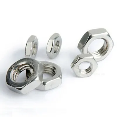 Thin Hex Jam Nuts 304 Stainless Steel Coarse Fine All Sizes M7 M10 M12 M30 Etc. • $2.98
