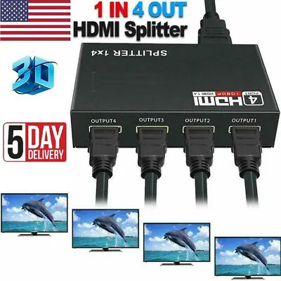 4 Port HDMI 4K Hub Multi Splitter & Amplifier For 3D HDTV 1080P 1 Input 4 Output • $10.90