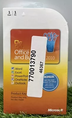 Microsoft Office Home And Business 2010 Product Key License (No Disc) -BRAND NEW • $20.59