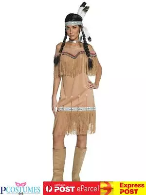 Indian Lady Pocahontas Native American Wild West Fancy Dress Party Costume • $85