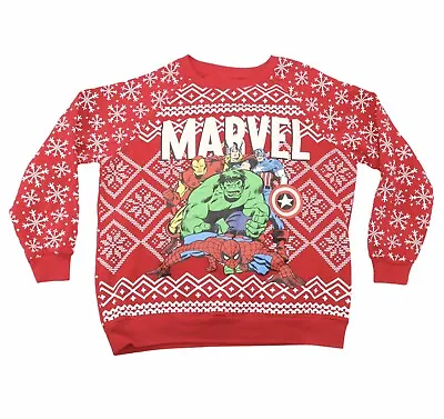 $35 • Buy Avengers Spider Man Hulk Iron Man Captain America Christmas Sweater Sz Large