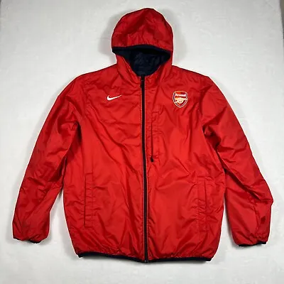 Nike Arsenal Reversible Coat Mens XL Football Bench Coat Navy Blue And Red • $89.99