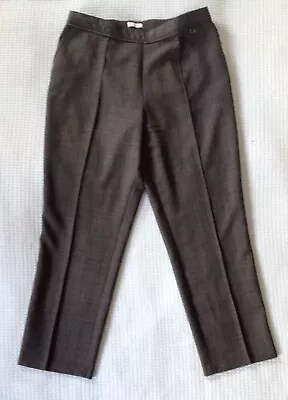 M&S Trousers Classic Charcoal Grey Trousers With Elastcated Waist Size 14 Short • £5.99