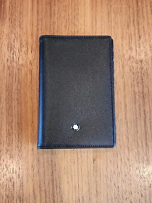 $300 New Montblanc Meisterstuck Bifold Leather Card Holder Wallet - Black Star • $210