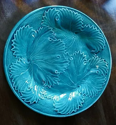  Antique Green Majolica English Leaf Plate 8 Inches • $18.99