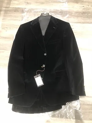 ZEGNA Suit /velvet Black /Size 56 Eur New With Tag 100% Genuine • £250