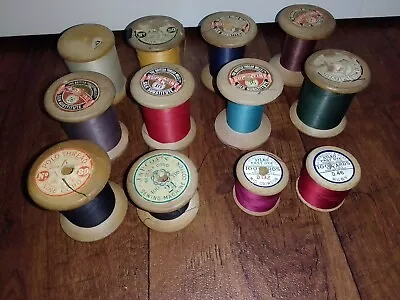 Cotton Reels Collection Wooden Vintage The British Thread Mill Sylko J&P Coats • £80